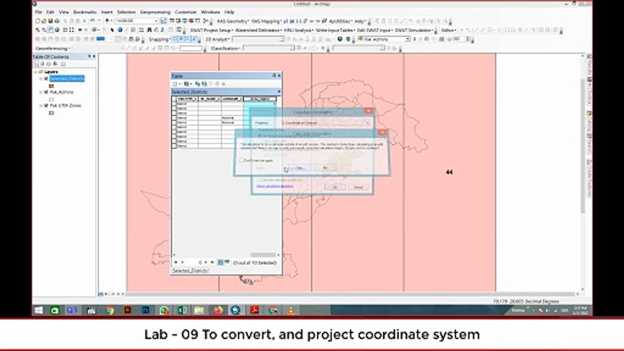 To convert, and project coordinate system