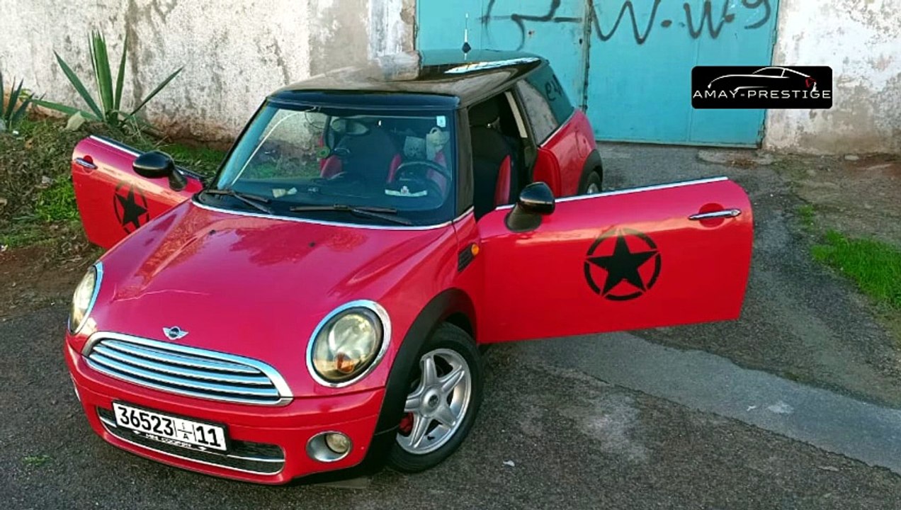 🚗 Mini Cooper Rouge Modifiée 🔥 Style Unique au Maroc 🇲🇦