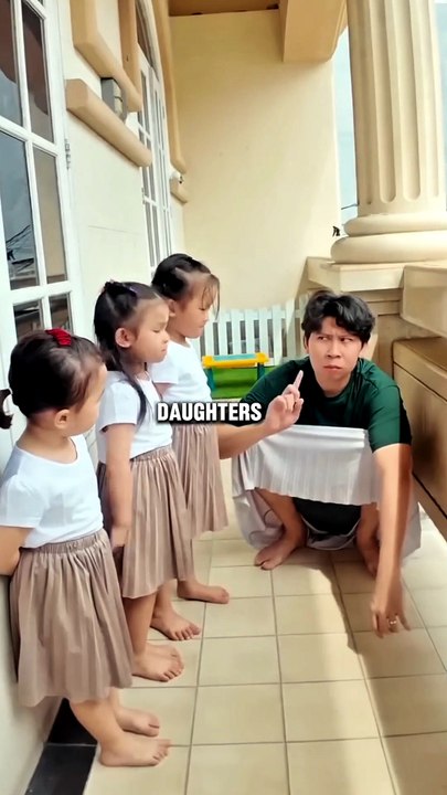 Papa Teaches His Daughters Perfect Manners in One Lesson!"