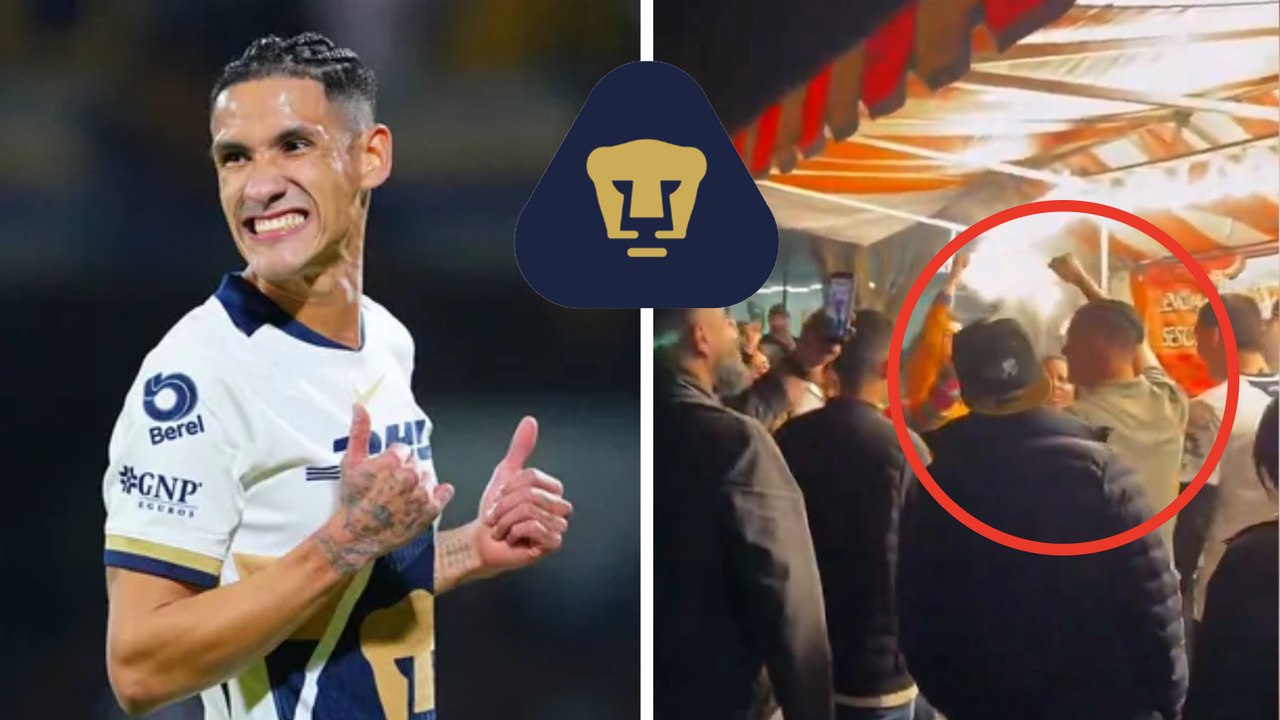 Uriel Antuna festeja la victoria de Pumas comiendo tacos y hasta con goya incluido