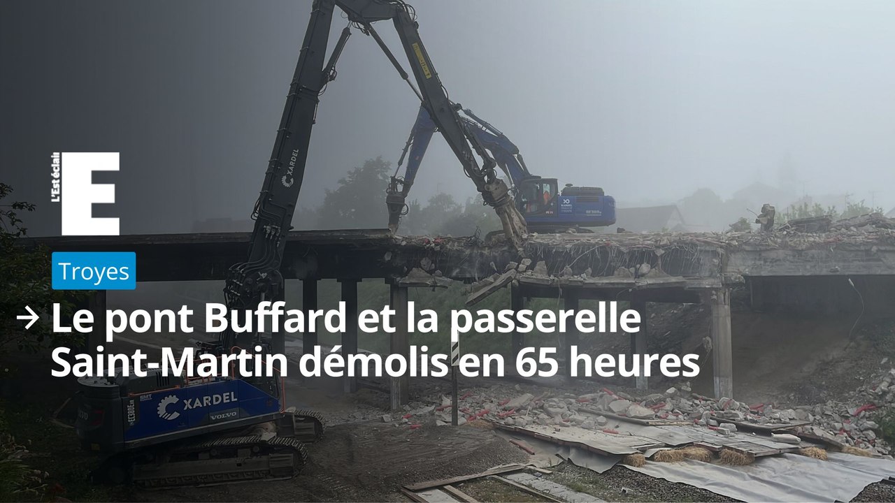 Le pont Buffard et la passerelle Saint-Martin de Troyes démolis en 65 heures