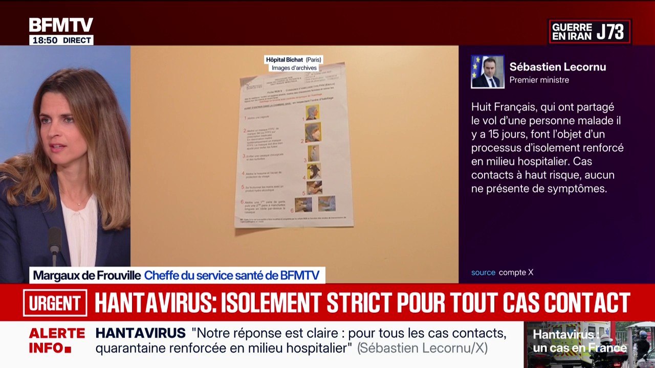 Hantavirus: "Notre réponse est claire: pour tous les cas contacts, quarantaine renforcée en milieu hospitalier", déclare Sébastien Lecornu sur X