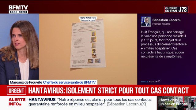 Hantavirus: Notre réponse est claire: pour tous les cas contacts, quarantaine renforcée en milieu hospitalier , déclare Sébastien Lecornu sur X
