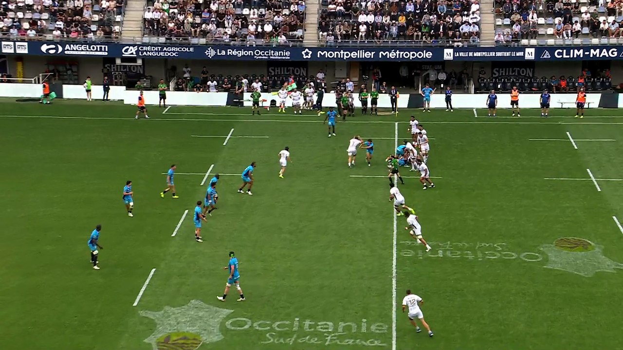TOP 14 - Essai de Lyam AKRAB (MHR) - Montpellier Hérault Rugby - US Montauban