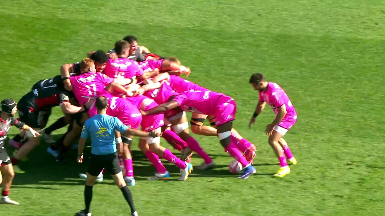 TOP 14 - Essai de Paul ABADIE 2 (SFP) - Stade Français Paris - LOU Rugby