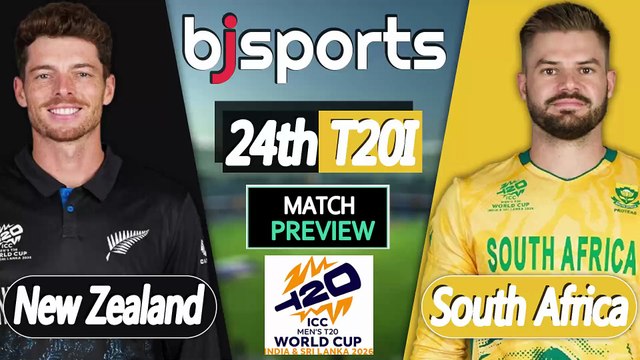 T20 World Cup 2026 | New Zealand vs South Africa 24th Match T20l Match Preview |