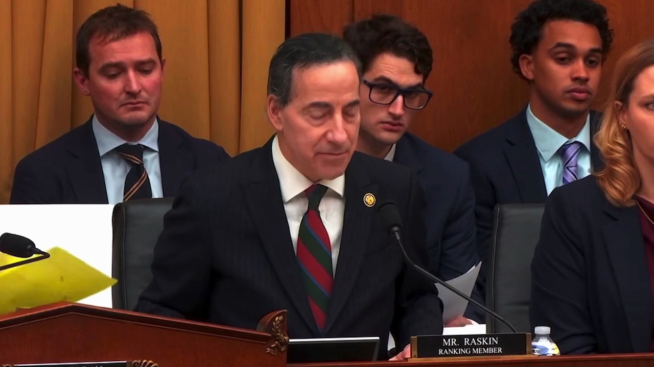 Jamie Raskin says Epstein victims are in hearing room as Pam Bondi testifies on Epstein files