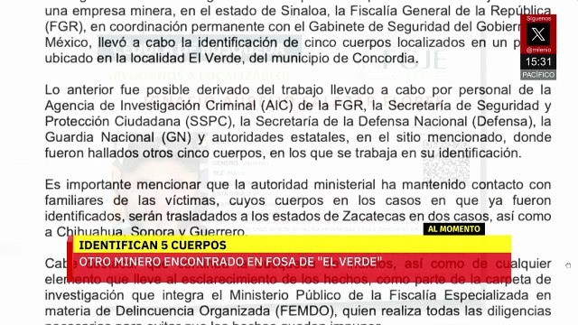 En Sinaloa, FGR halla 10 cuerpos tras desaparición de mineros; 5 ya fueron identificados