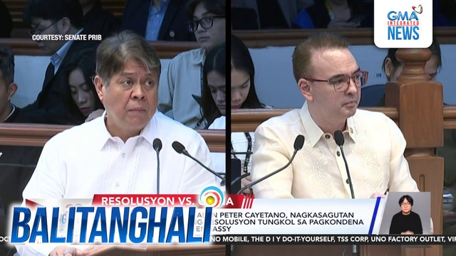 Sen. Pangilinan at Sen. Alan Peter Cayetano, nagkasagutan habang tinatalakay ang resolusyon tungkol sa pagkondena sa pahayag ng Chinese Embassy | Balitanghali