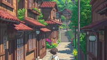 少女は自転車で出かける 心を癒す風景🌸 少女と自転車で巡る日本の美しい村