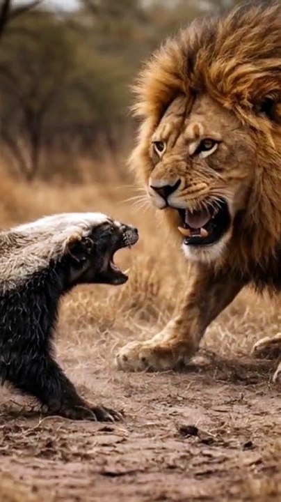 lions and One honey badger. The odds were zero. ces #lion #honeybader #wildlife #viral