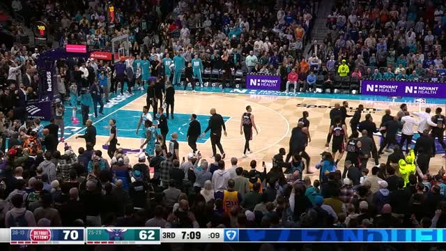 FOUR players ejected after wild brawl between Pistons and Hornets