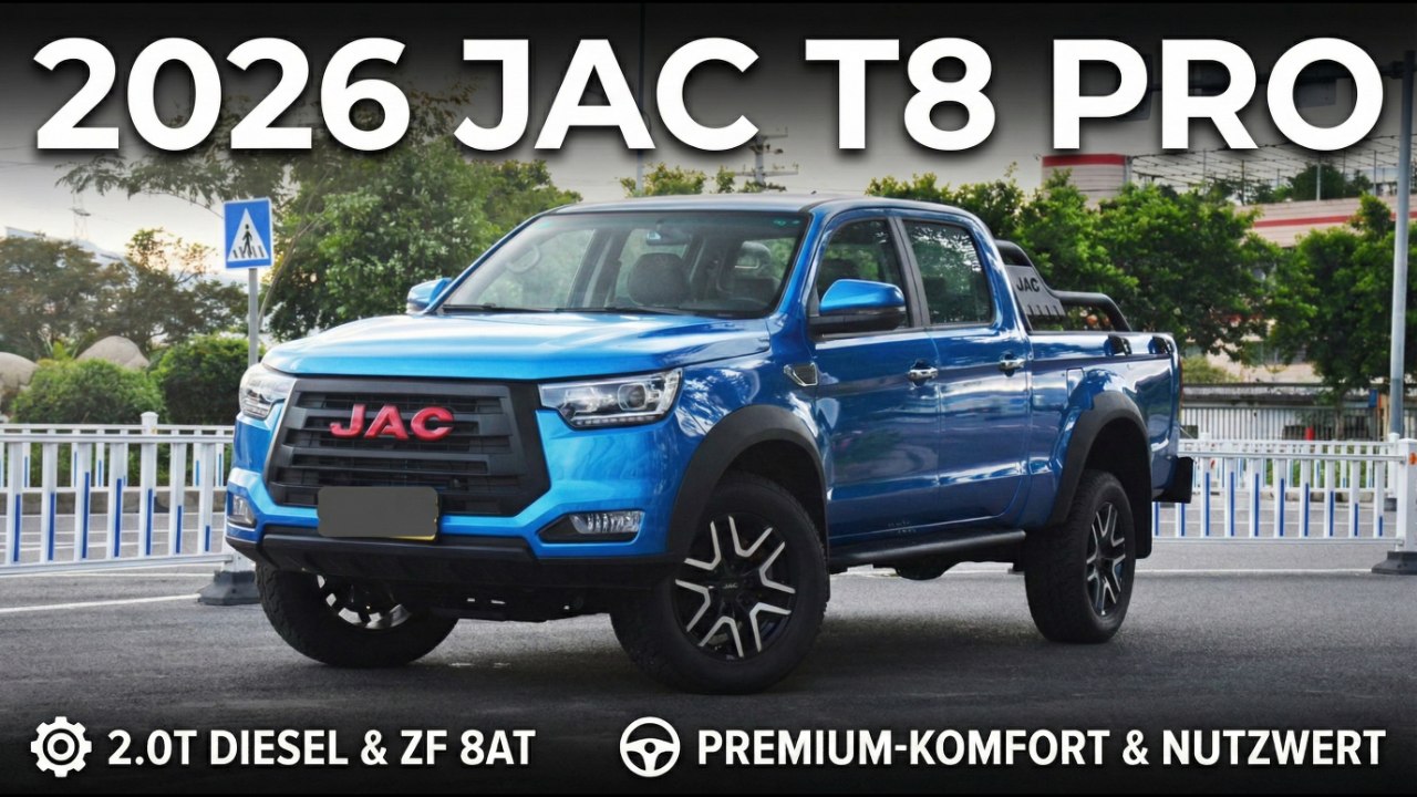 2026 jac t8 pro | premium-gefühl im mid-size-pickup-segment