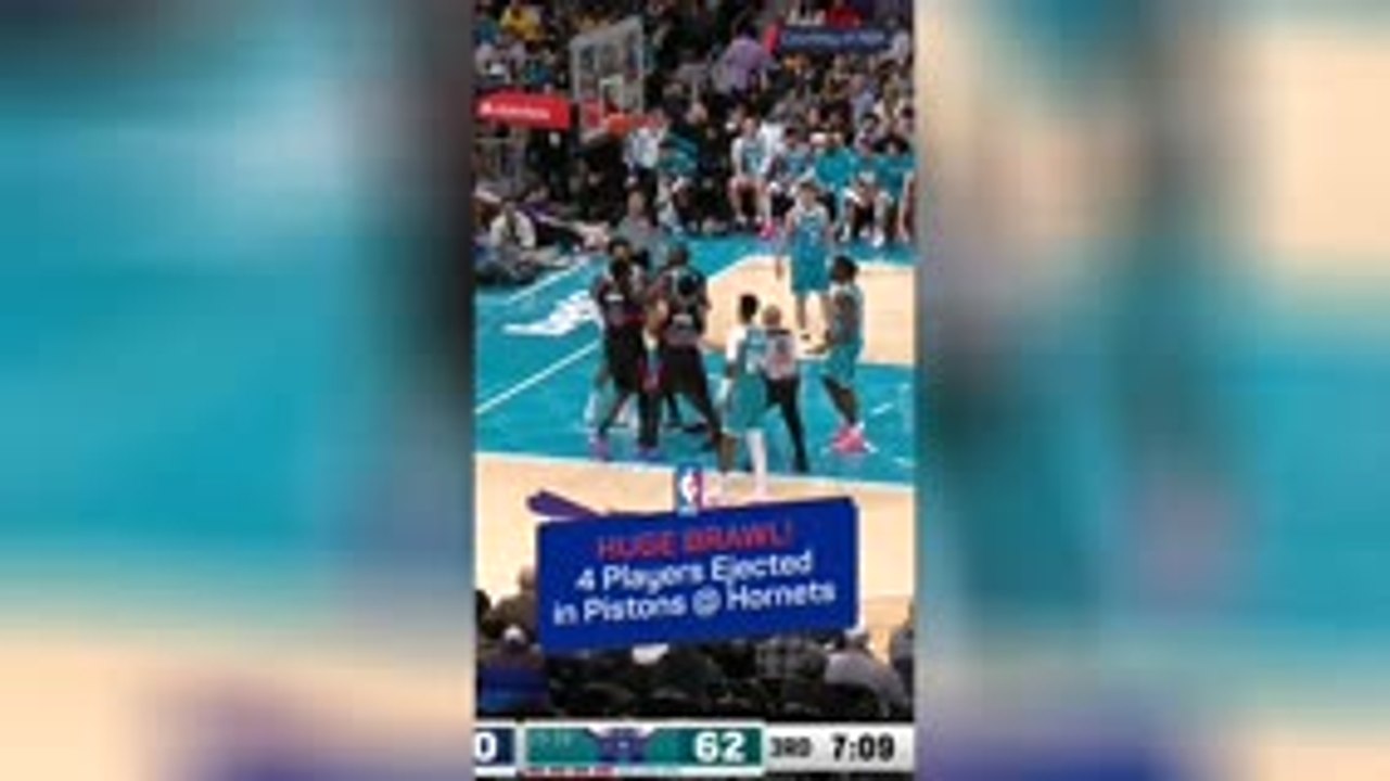 HUGE fight breaks out between Hornets and Pistons!