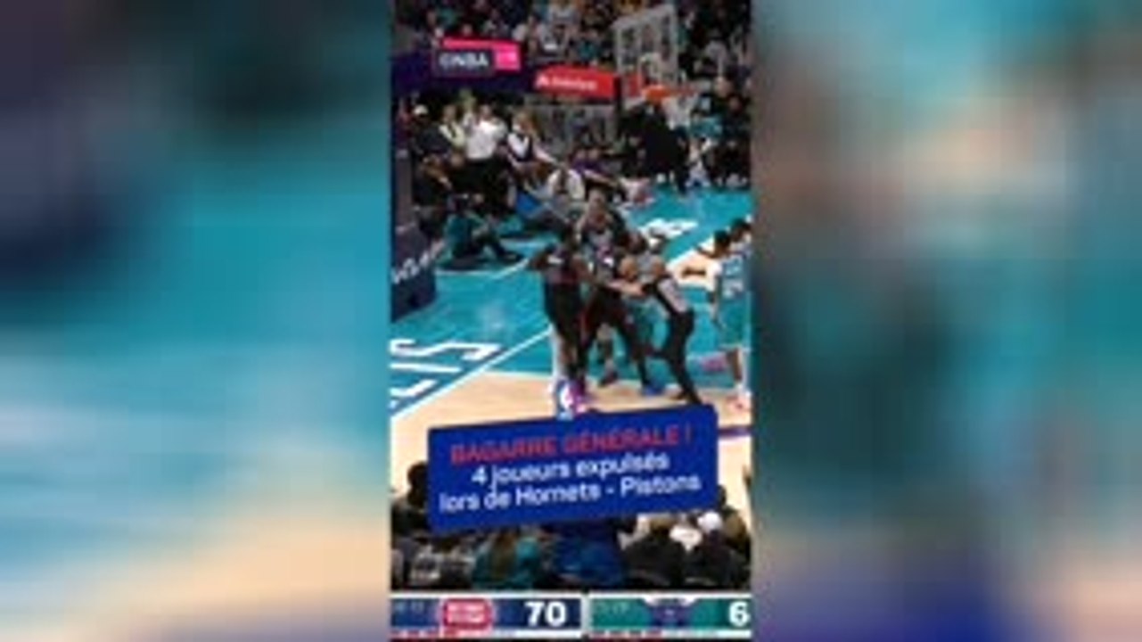 Hornets vs. Pistons - Bagarre générale sur le parquet, 4 joueurs expulsés dont Diabaté !