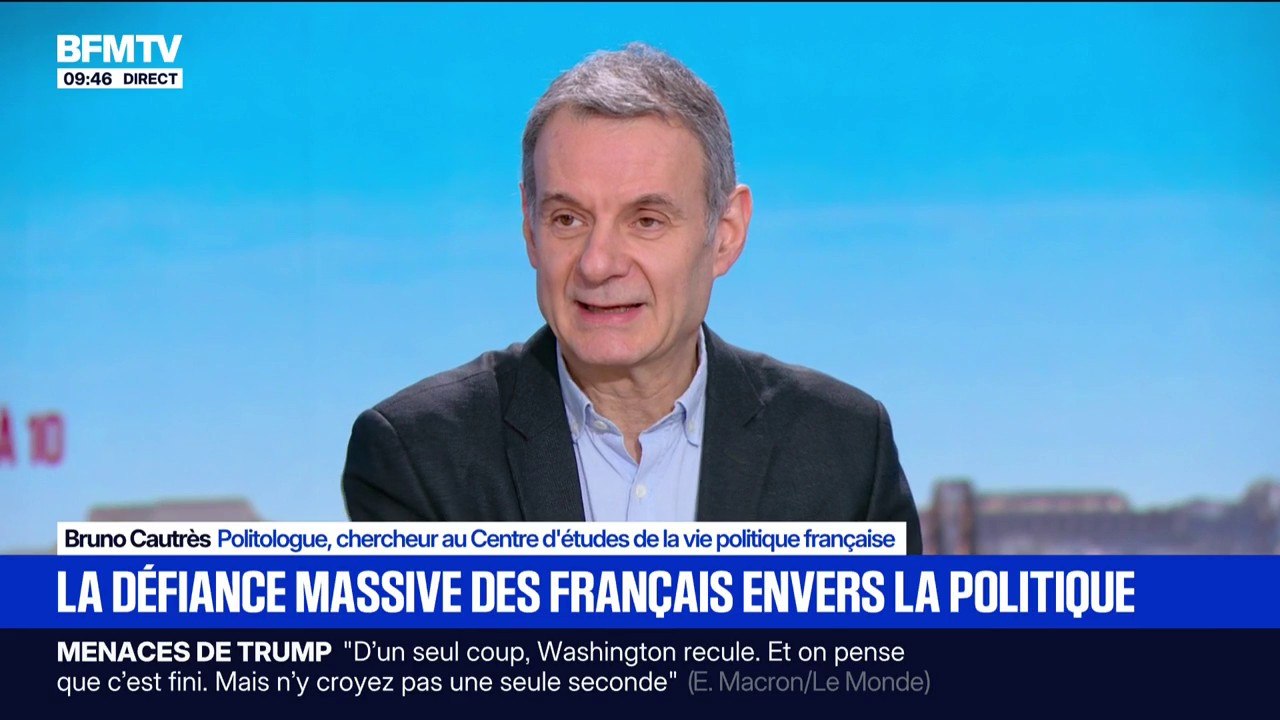 78% des Français n'ont pas confiance dans la politique: "Il y a un effet de la situation parlementaire chaotique de cet automne-hiver", détaille Bruno Cautrès, politologue