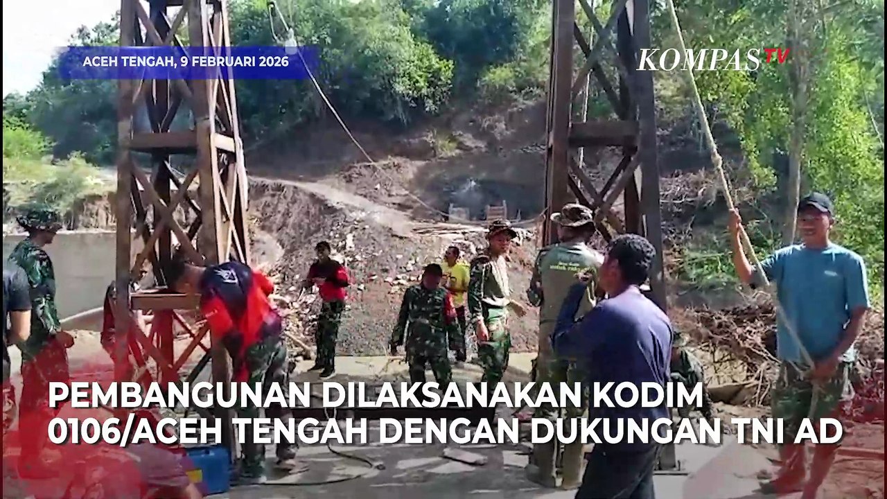 Sudah 45,5 Persen, Begini Progres Pembangunan Jembatan Gantung Kalaili oleh TNI AD di Aceh Tengah
