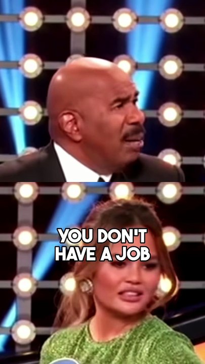Steve Harvey Can’t Believe What Chrissy Teigen Admits on Celebrity Family Feud