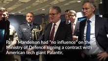 Mandelson had ‘no influence’ on MoD contract with Palantir, says minister