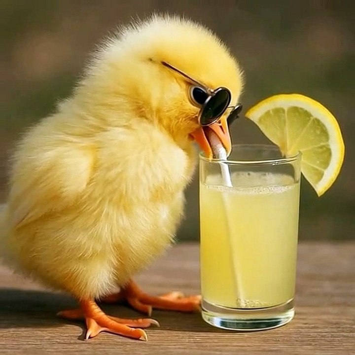 Cute Chick Enjoying Fresh Juice | Funny Baby Bird Animation 🐣