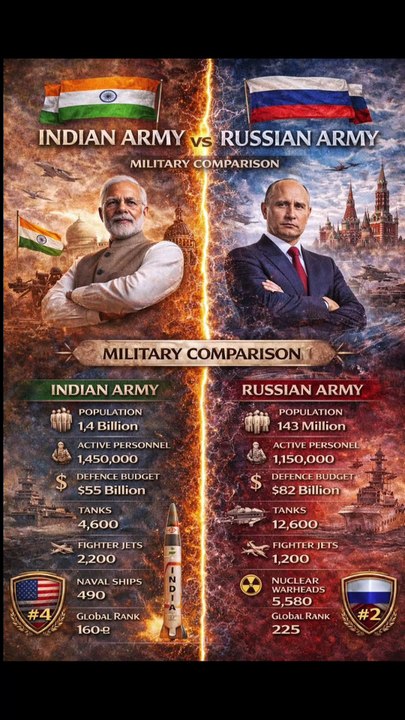 Indian Army vs Russian Army 2026: Who is More Powerful? 🇮🇳 vs 🇷🇺