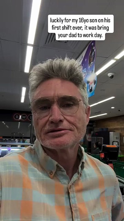 Comedian Dave Hughes' Instagram post about him visiting his son who is working his first job in Woolworths. The Senior.