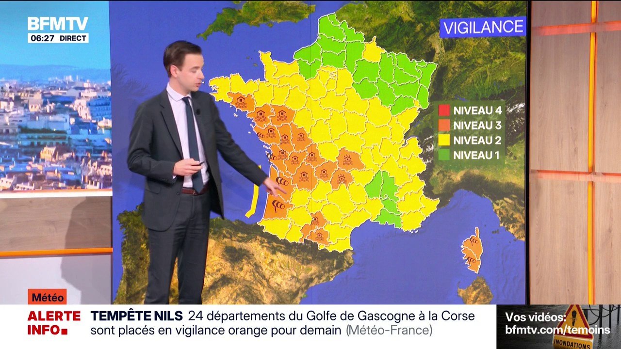 Pluies, vents: 19 départements en vigilance orange ce mercredi, une journée pluvieuse sur une large partie du pays