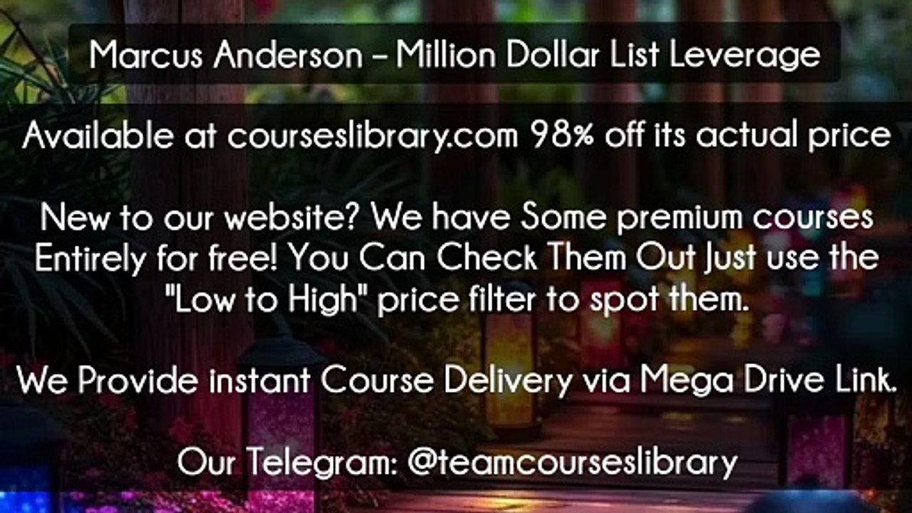 (courseslibrary.com)Marcus Anderson – Million Dollar List Leverage