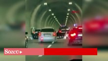 Tünelde trafiği tehlikeye sokan sürücüye ceza