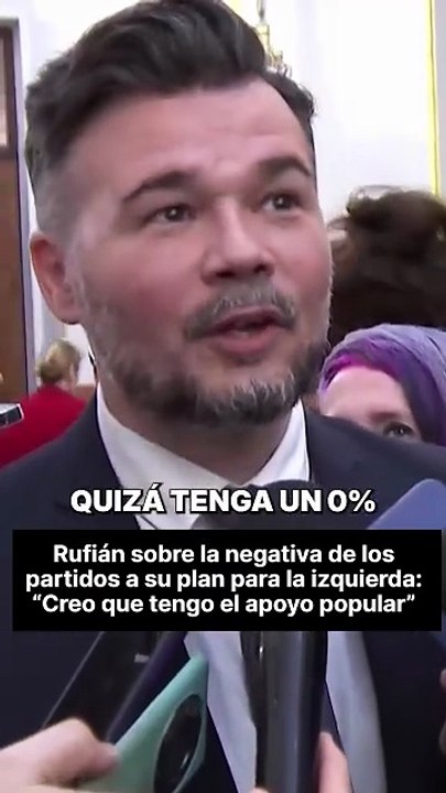 Rufián insiste en su propuesta de armar un frente amplio de izquierdas para las próximas elecciones generales
