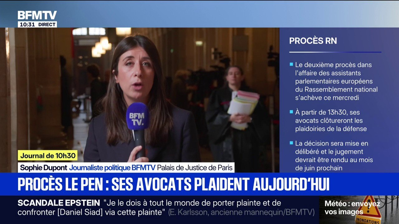 Procès du RN: les avocats de Marine Le Pen plaident ce mercredi