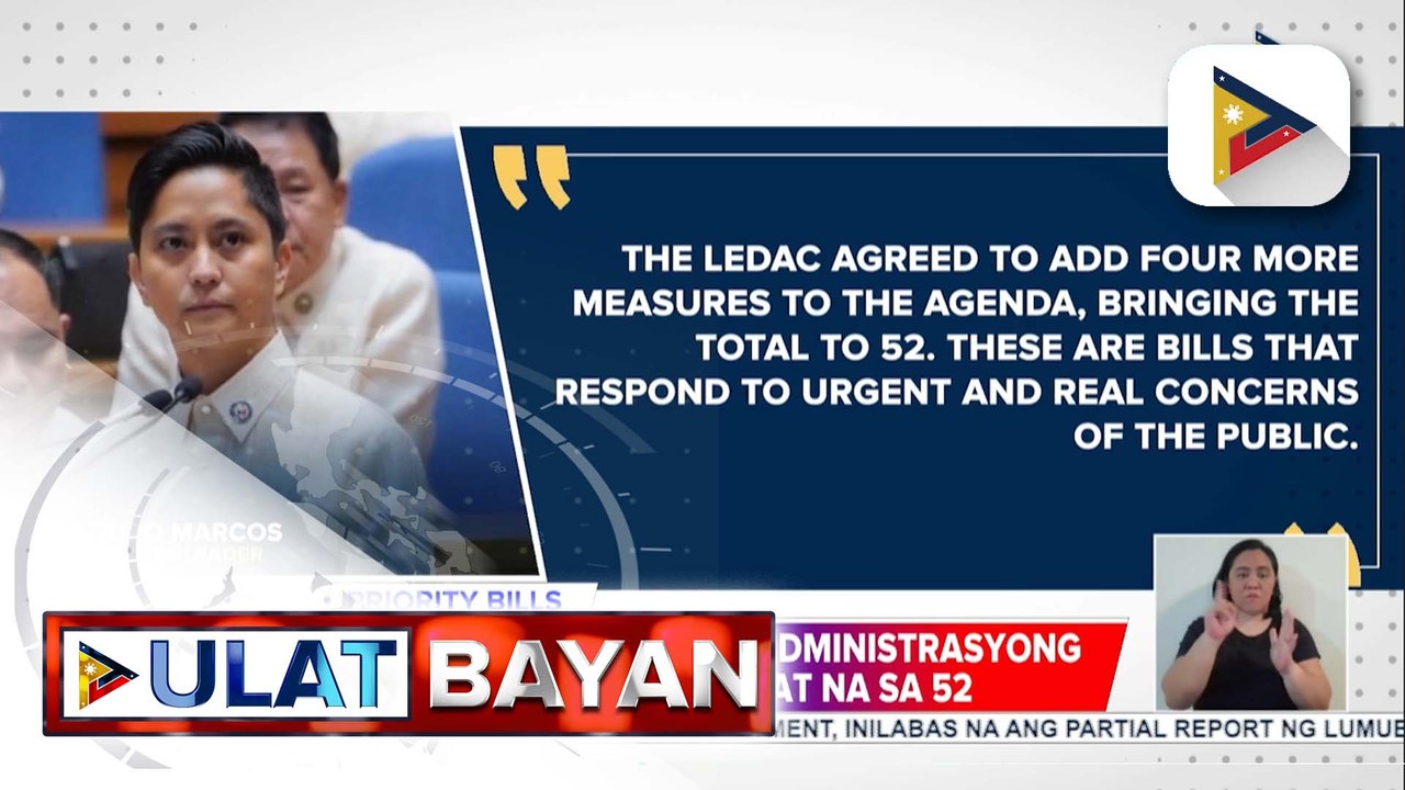 LEDAC Priority Bills ng administrasyong Marcos Jr., umakyat na sa 52 | ulat ni Vel Custodio
