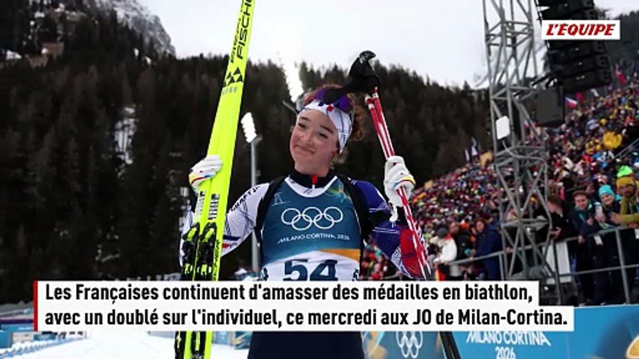 Doublé français sur l'individuel : Julia Simon championne olympique devant Lou Jeanmonnot - JO 2026 - Biathlon (F)