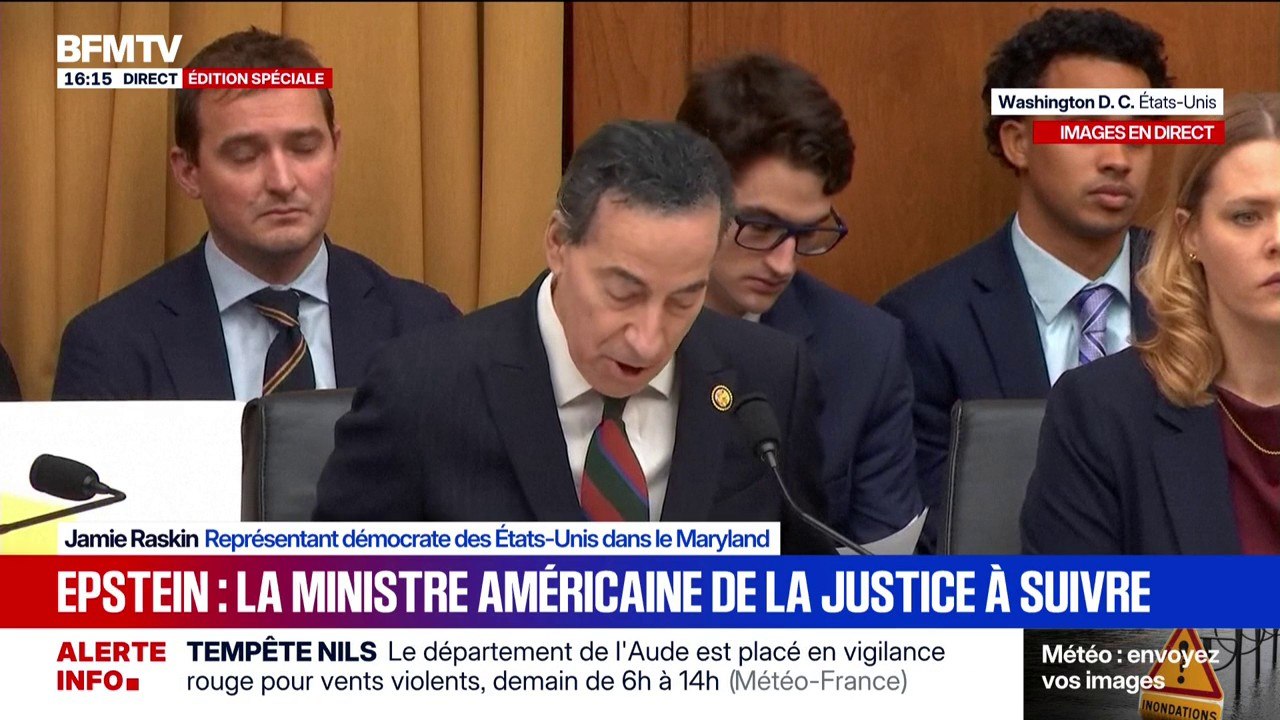 Affaire Epstein: "Vous êtes du coté des auteurs des crimes au détriment des victimes" déclare Jamie Raskin, élu démocrate, à la ministre de la Justice