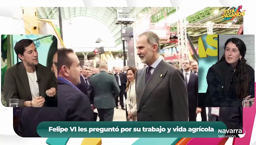 Una joven agricultora navarra habla con Felipe VI sobre el sector primario