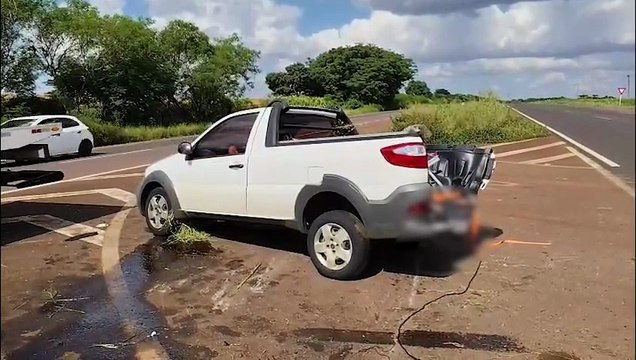 Mulher fica ferida em acidente de trânsito na BR-163, em Cascavel