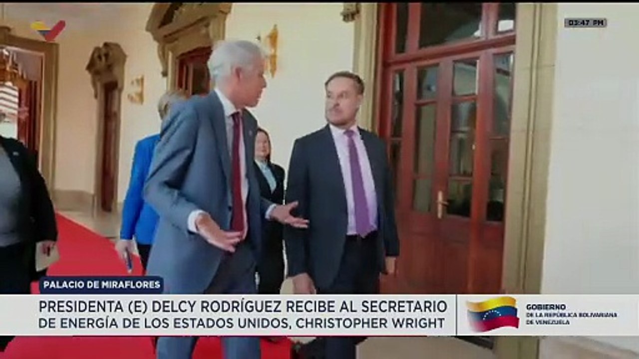 Presidenta (E) Delcy Rodríguez recibe al secretario de Energía de EE. UU. Christopher Wrigh