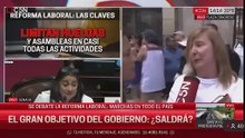El llanto de una jubilada arrepentida por votar a Milei en medio de la marcha por la Reforma laboral