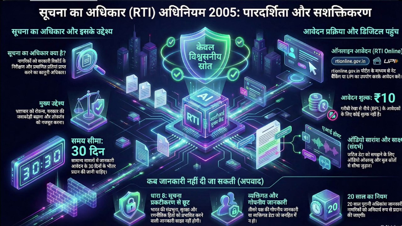 RTI Act 2005 Full Explanation | Right to Information Act 2005 for Competitive Exams | Complete Notes