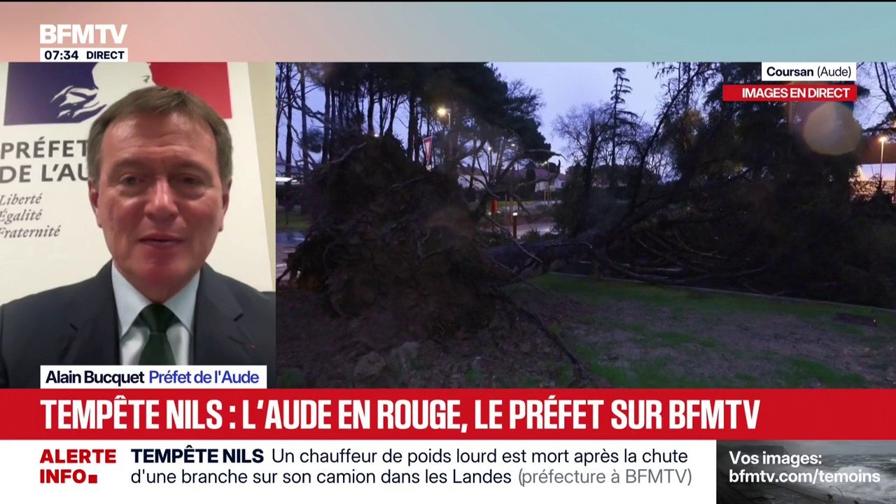 Tempête Nils: "On a beaucoup d'arbres déracinés, plusieurs dizaines de routes bloquées", indique le préfet de l'Aude