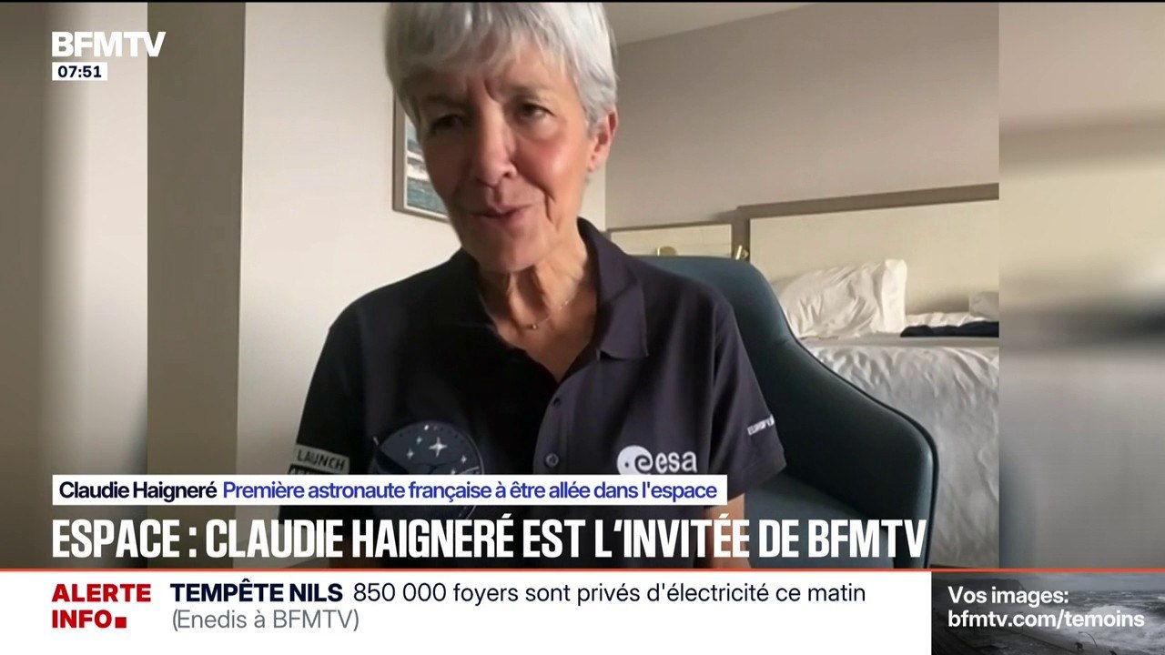 "C'est une fierté de pouvoir inspirer": Claudie Haigneré, première astronaute française dans l'espace et inspiration de Sophie Adenot, témoigne sur BFMTV avant son décollage vers l'ISS