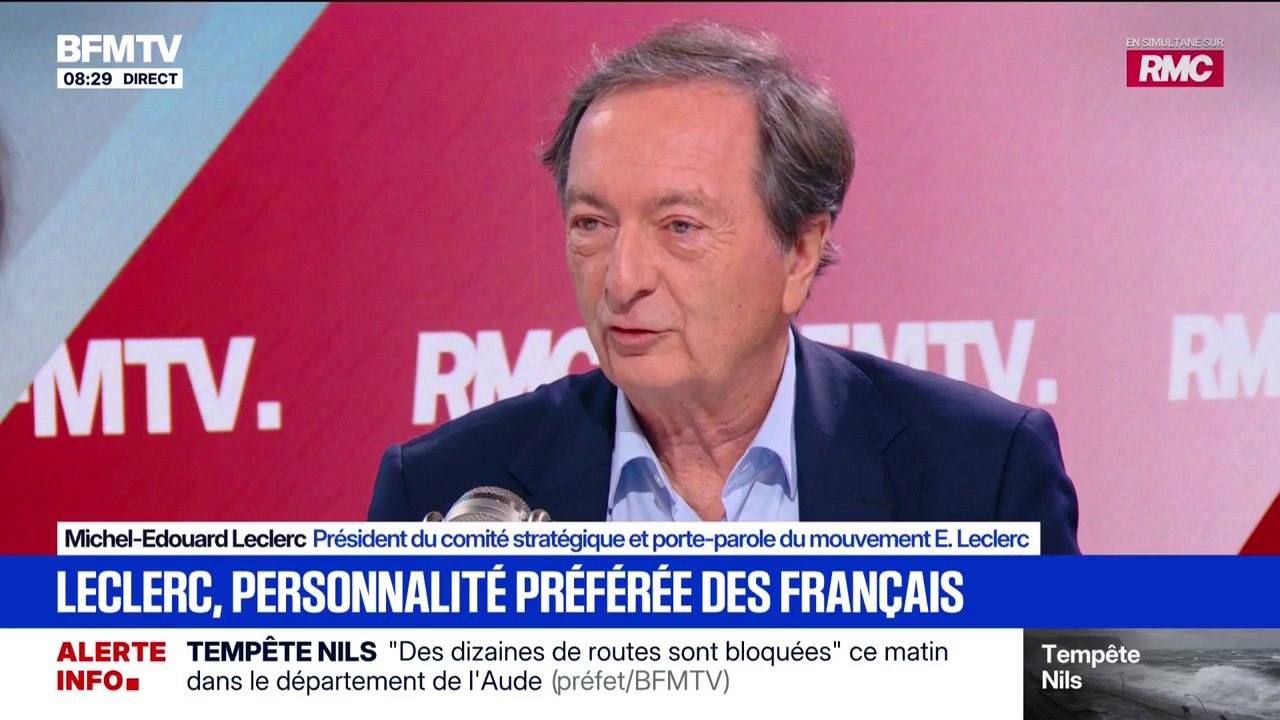"C'est flatteur": Michel-Edouard Leclerc réagit à sa première place dans le classement des personnalités politiques préférées des Français