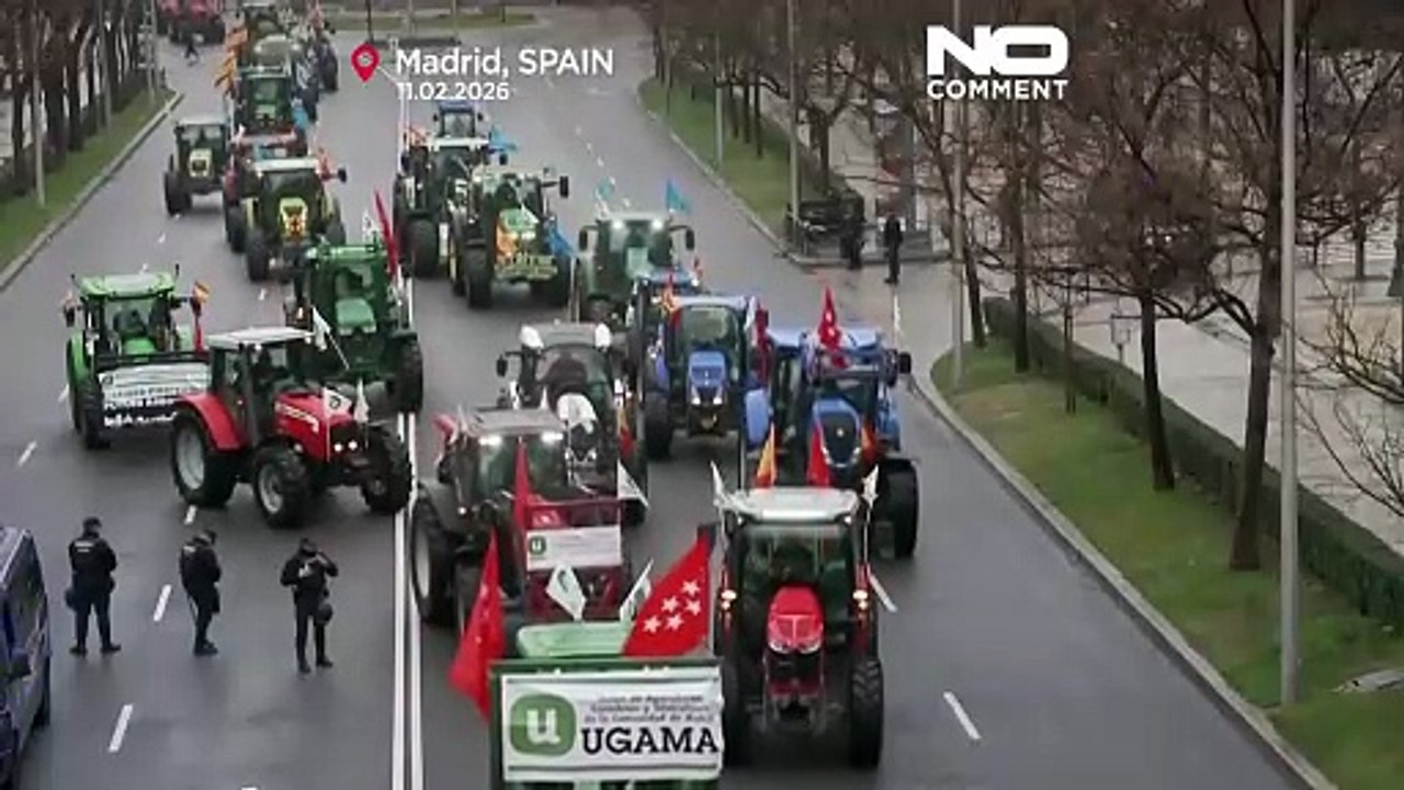 Αγρότες με τρακτέρ στους δρόμους της Μαδρίτης κατά της συμφωνίας Μερκοσούρ