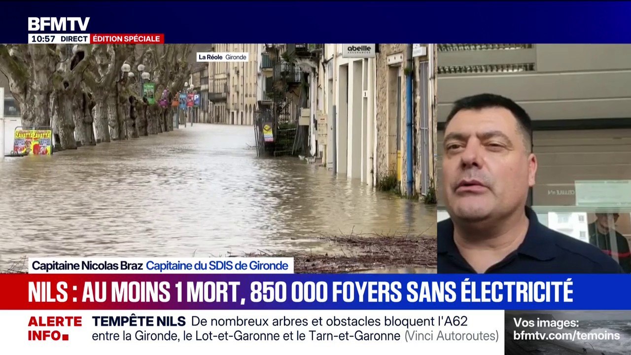 Tempête Nils: "On est à 572 opérations", indique le capitaine du Sdis de Gironde