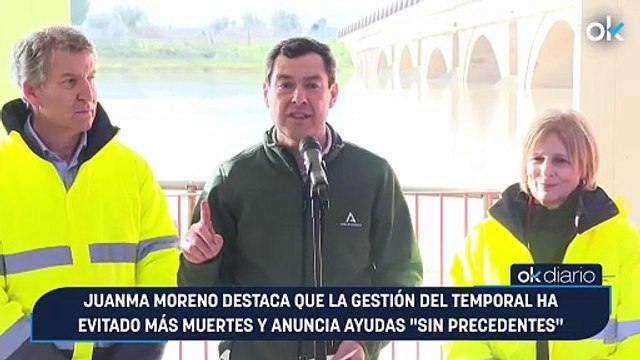 Juanma Moreno destaca que la gestión del temporal ha evitado más muertes y anuncia ayudas sin precedentes