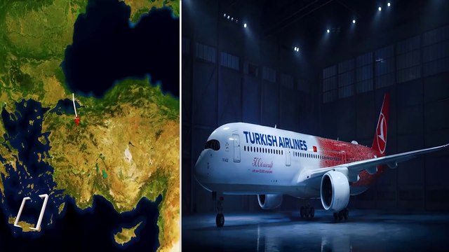 THY’nin 500’üncü uçağı gökyüzünde 500 yazdı