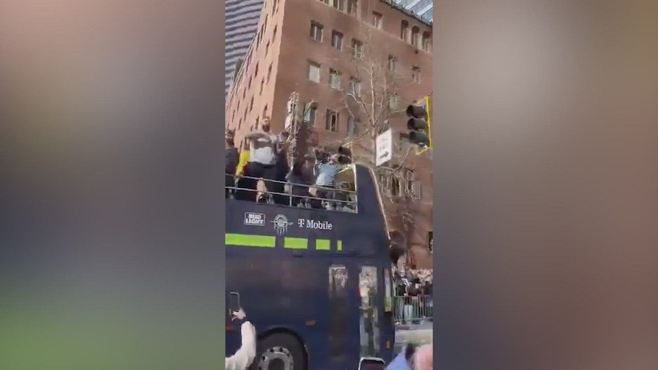 Seahawks OL Abe Lucas hit his head on a street light during the Seahawks' Super Bowl parade