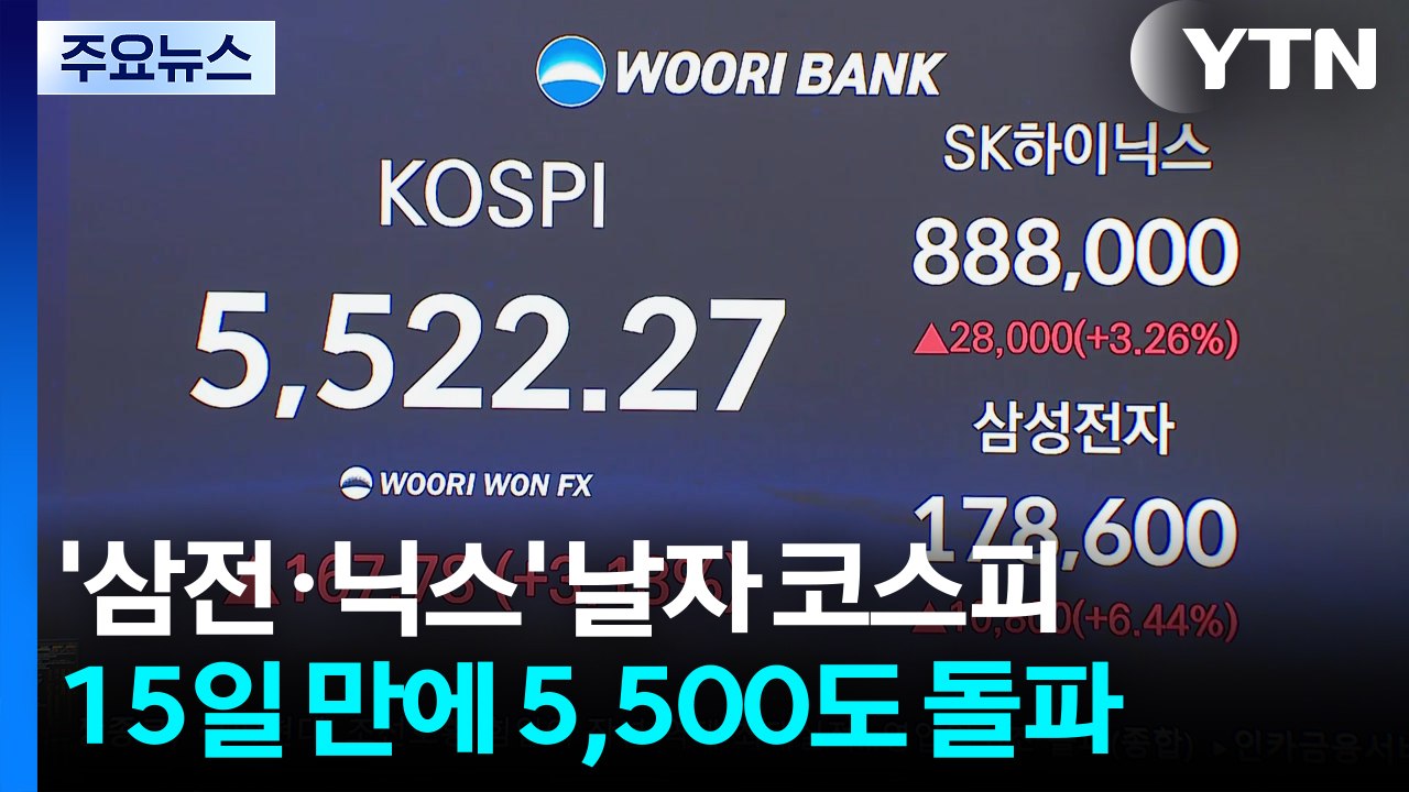 '삼전·닉스' 날자 코스피 15일 만에 5,500도 돌파 / YTN