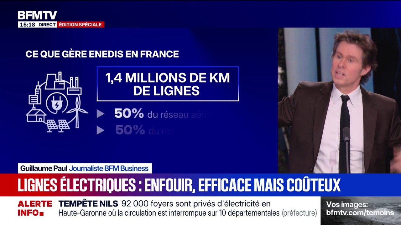 Tempête Nils: 900.000 foyers désormais sans électricité, Enedis évoque un épisode "exceptionnel"