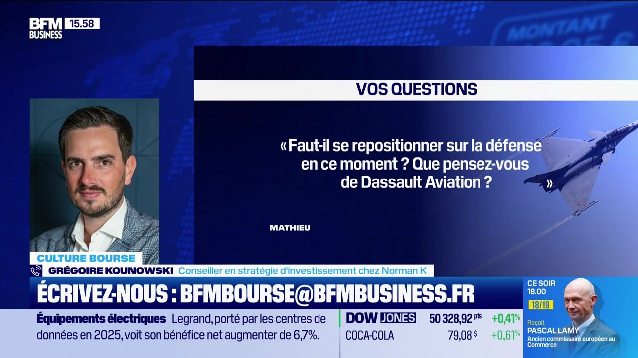 Culture Bourse : « Faut-il se repositionner sur la défense en ce moment ? Que pensez-vous de Dassault Aviation ? J’ai une préférence pour cette entreprise… », par Julie Cohen-Heurton - 12/02
